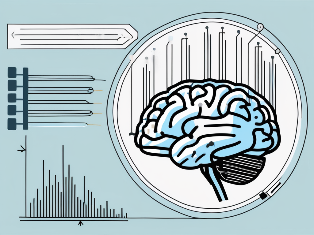 A brain with small electrical impulses indicating the process of deep brain stimulation