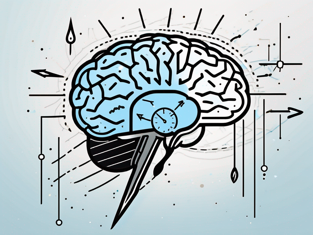 A brain with different areas highlighted and connected to symbols representing pain (like a lightning bolt)