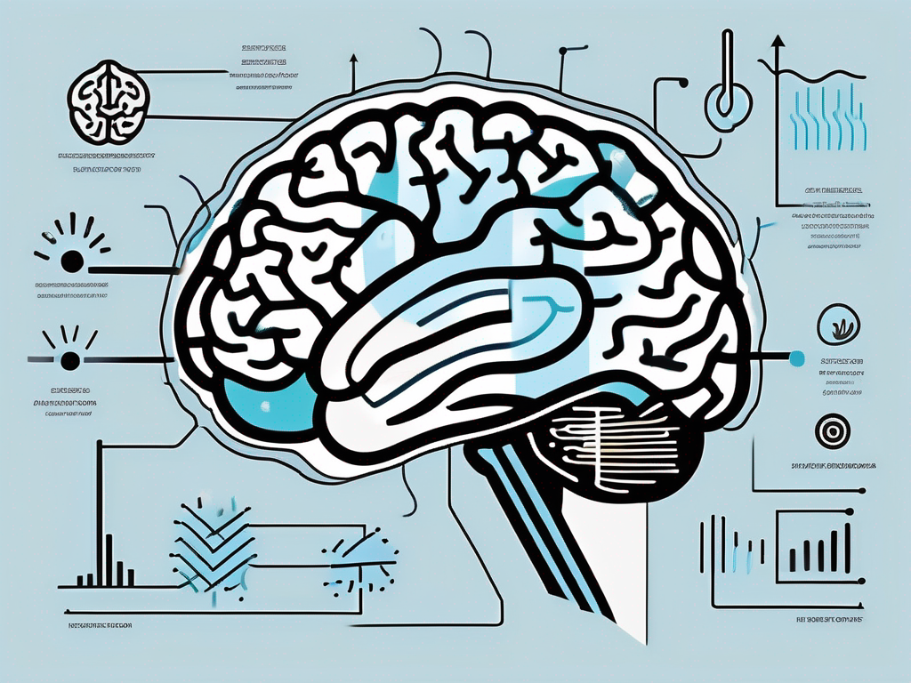 A brain with different parts highlighted or color-coded