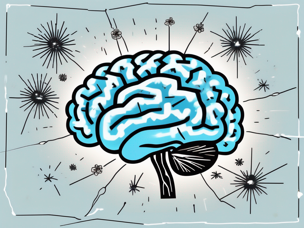 A brain with small lightning bolts indicating stimulation in deep areas