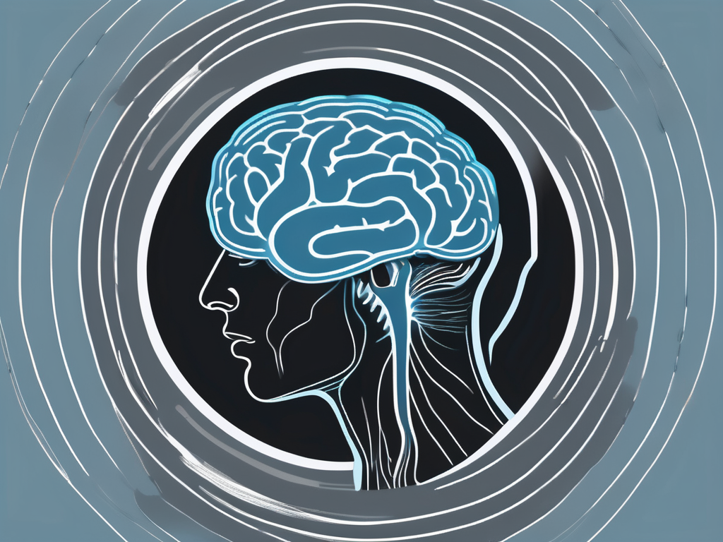 The brain with a highlighted area representing the noradrenergic system