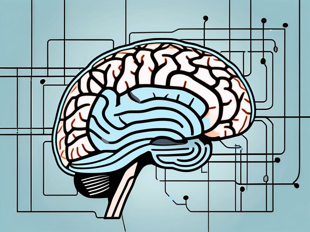 A brain with highlighted areas that are typically targeted in deep brain stimulation