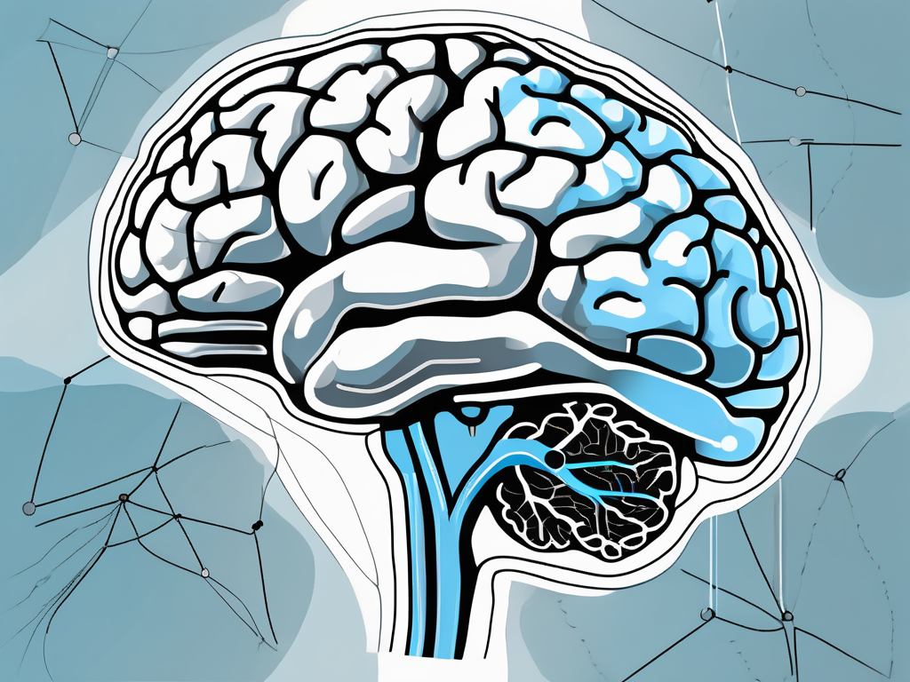 The human brain with highlighted areas