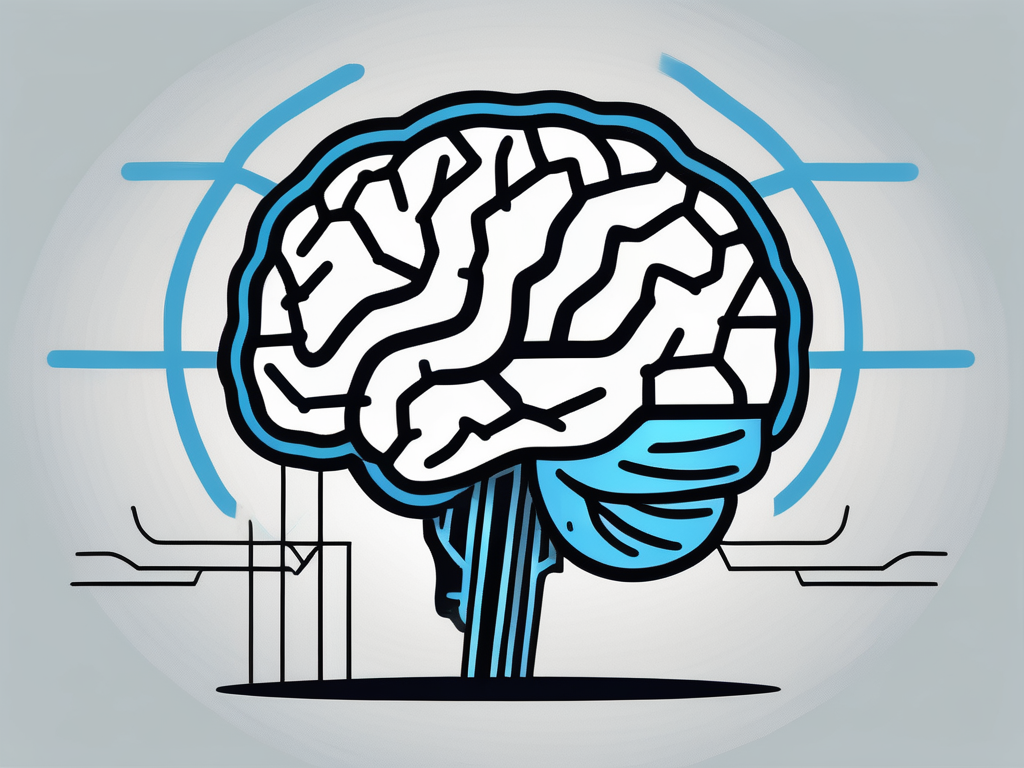 A human brain with different regions highlighted and lightning bolt symbols indicating electrical stimulation