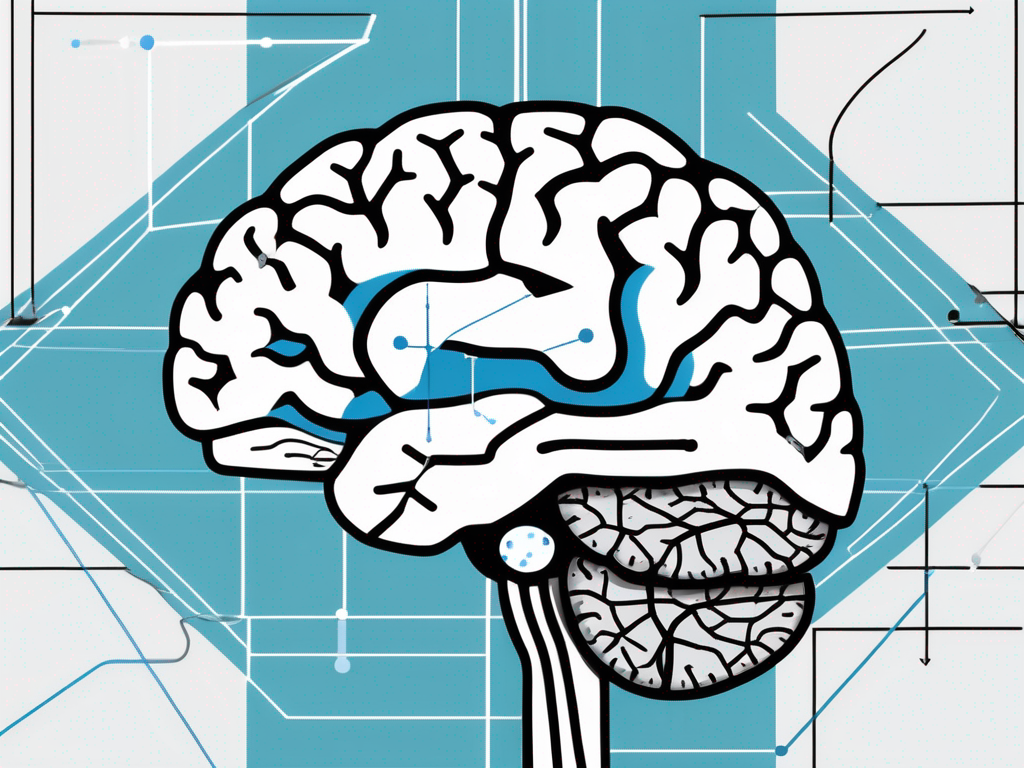 A brain with marked areas for deep brain stimulation