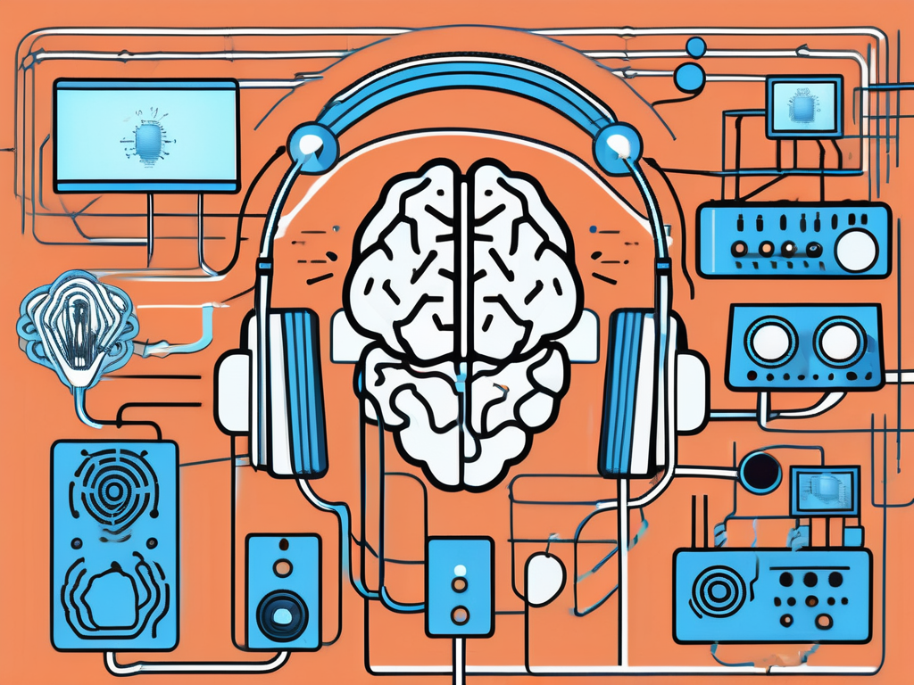 Various brain stimulation devices connected by electrical pulses