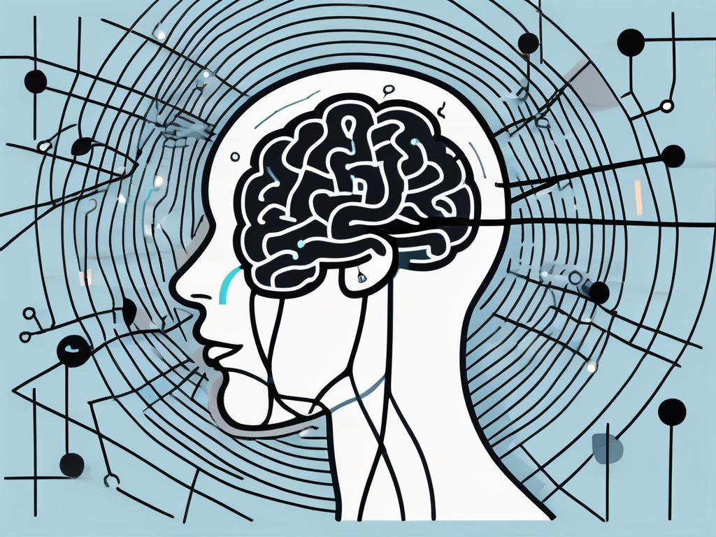 A brain with various highlighted areas signifying stimulation