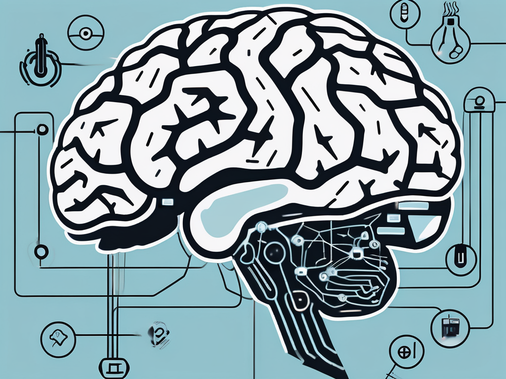 A brain with electrodes attached to it