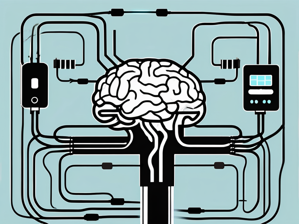 A brain with small electrical impulses targeting specific areas