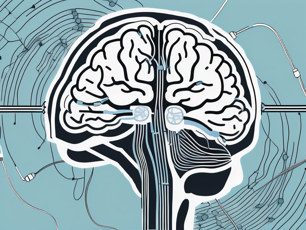 A brain with various electrical currents flowing through it