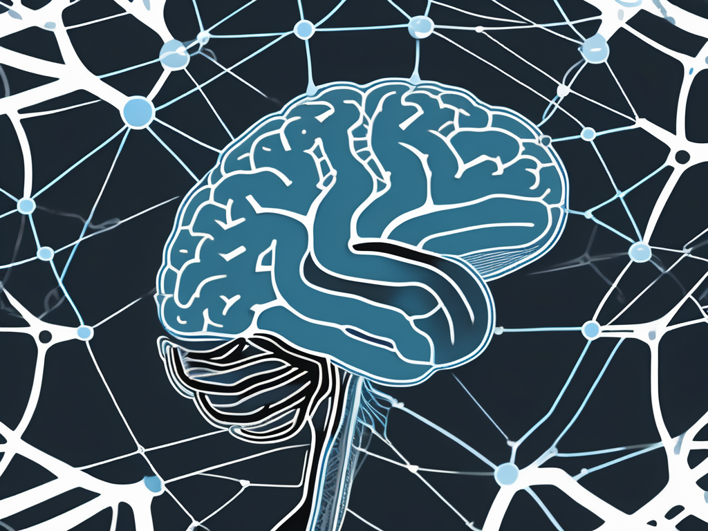 A human brain connected to various parts of the body through a network of nerves