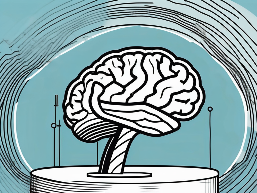 A brain with magnetic waves radiating from a device placed nearby