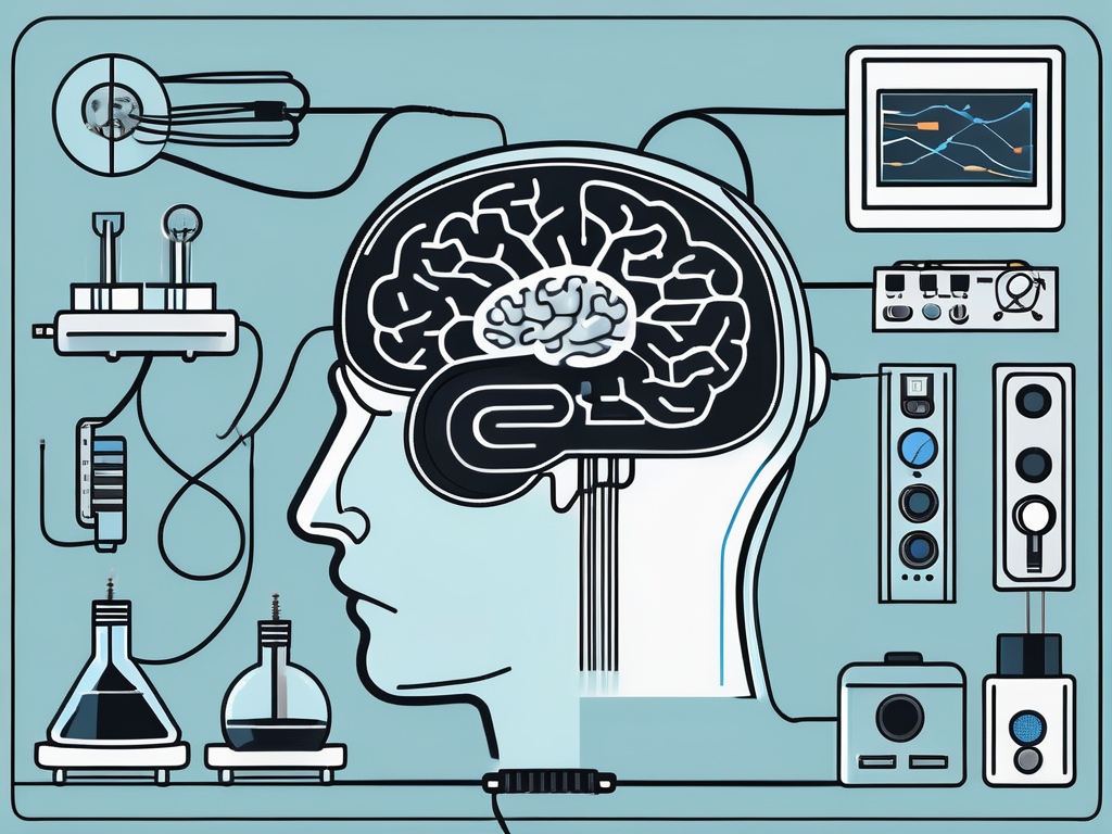 A brain with electrodes attached to it