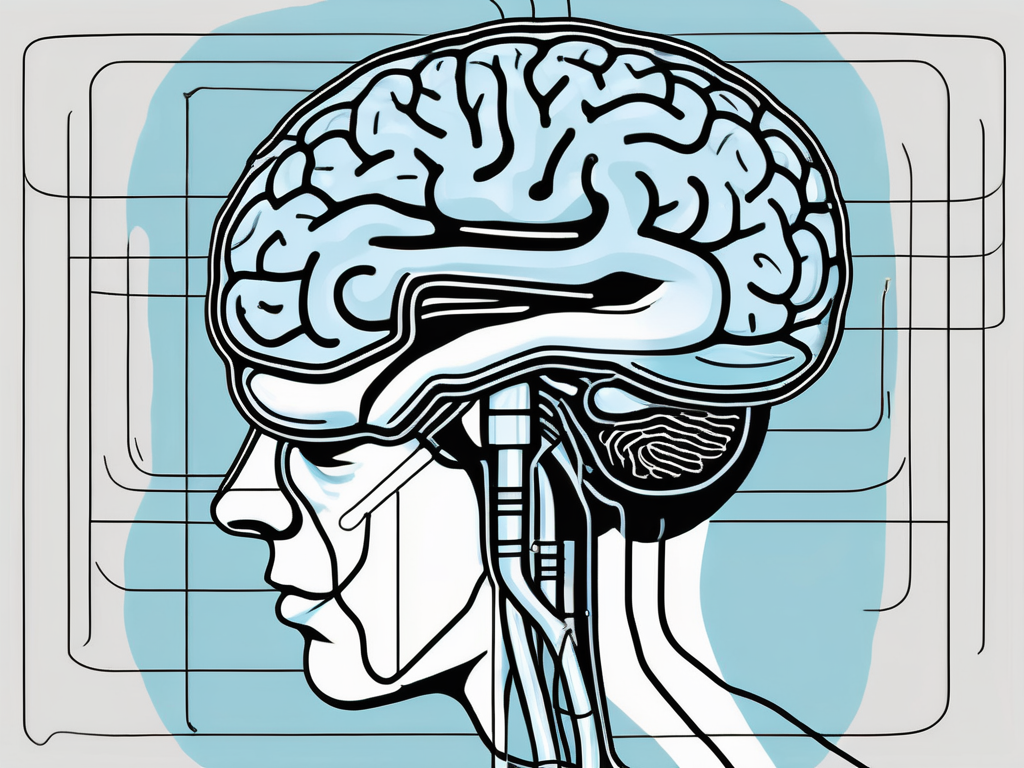 A human brain with electrodes to depict deep brain stimulation