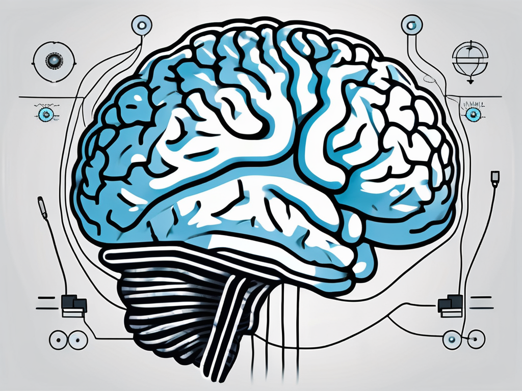 A brain with electrodes attached to it