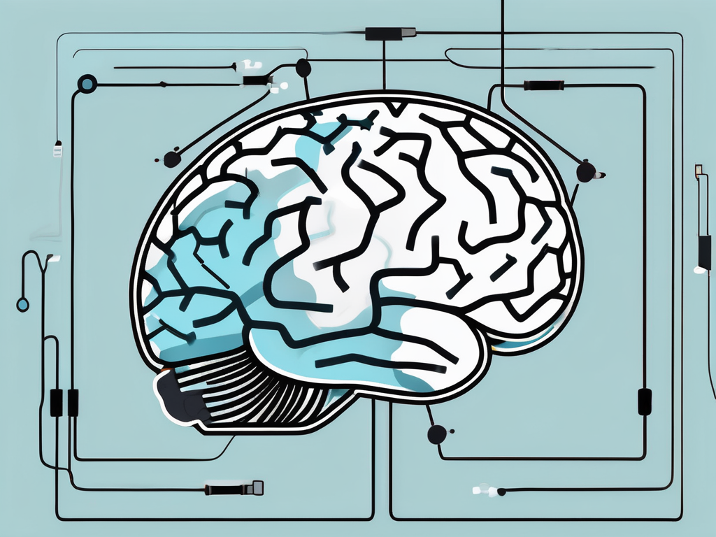 A brain with highlighted areas