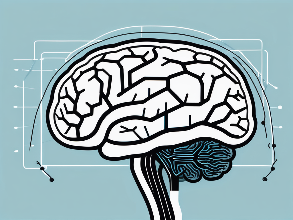 A brain with highlighted areas indicating stimulation