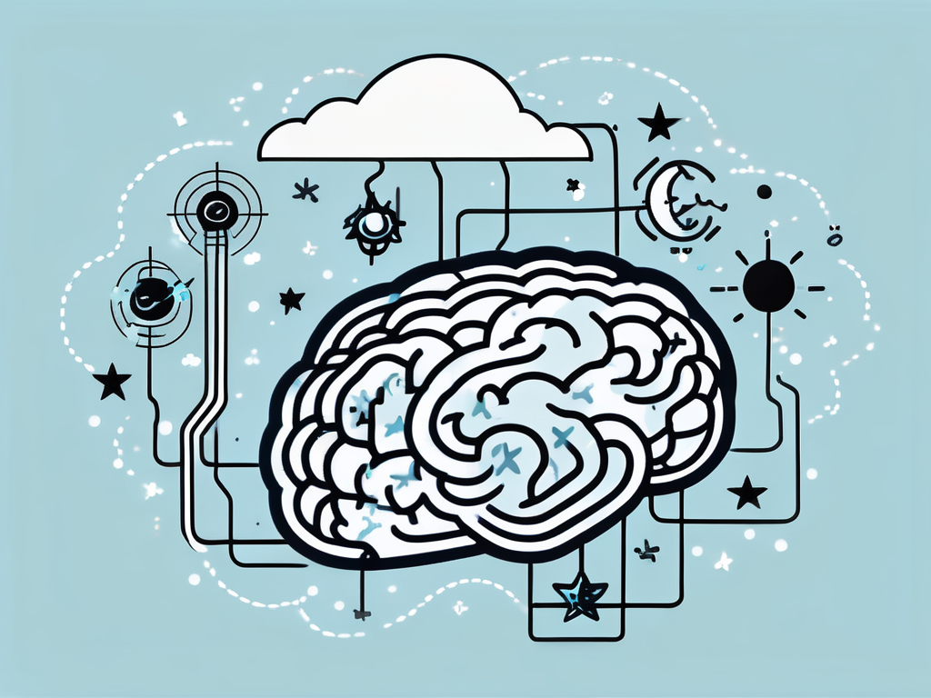 A brain connected to electrical stimulation equipment