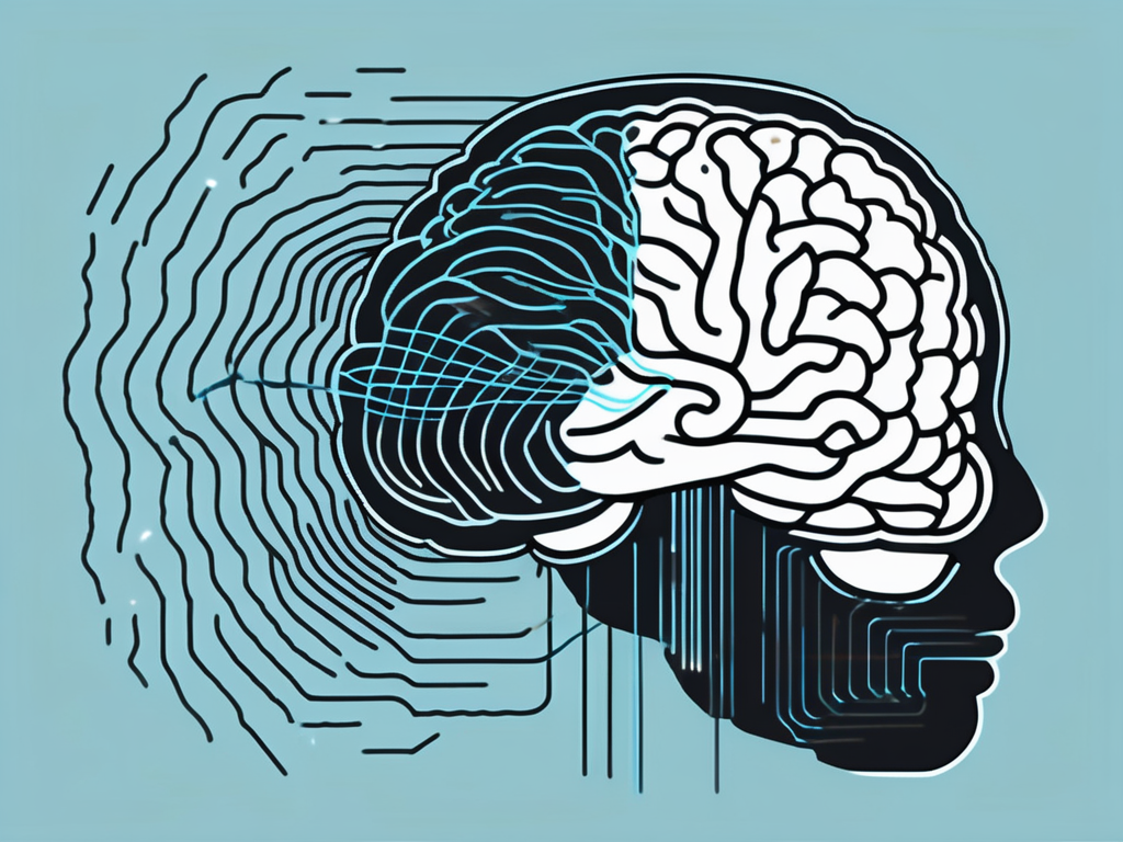 A brain with various sound waves of different patterns and frequencies entering it