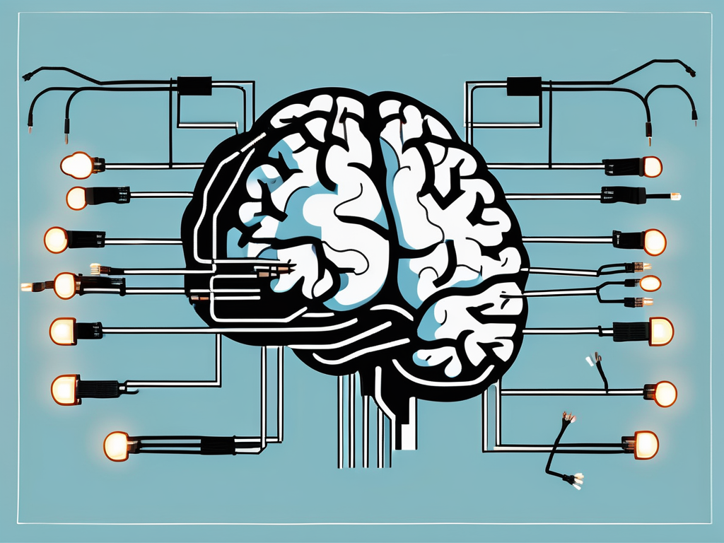 A brain with various wires and electrodes attached to it