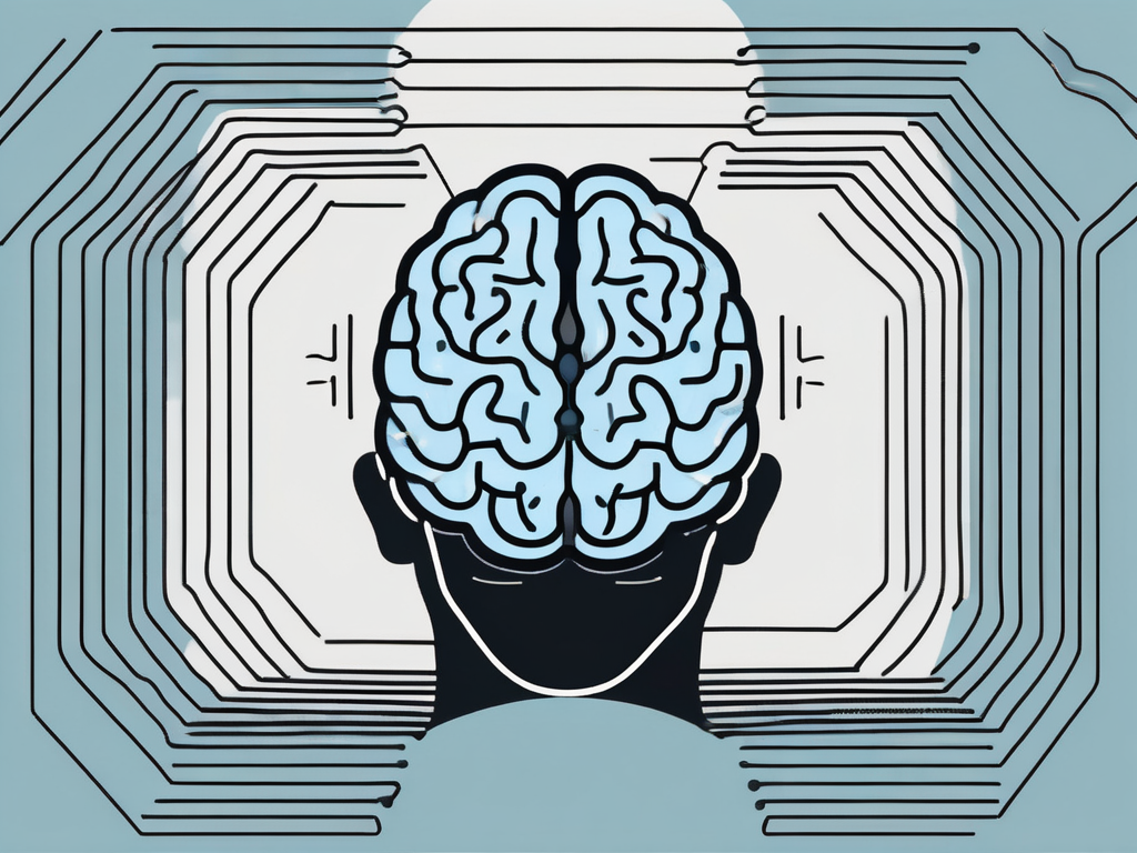 A brain with small electrical pulses emanating from a specific area