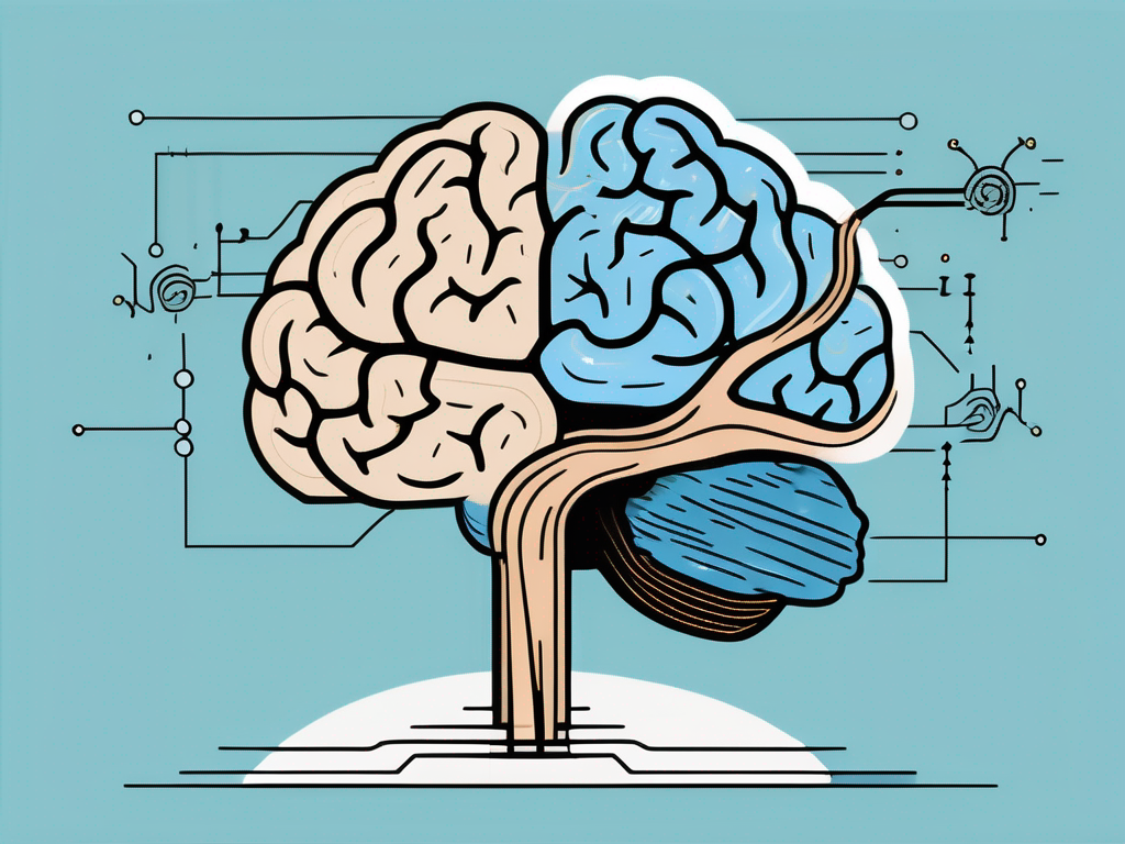 A brain connected to various materials like clay