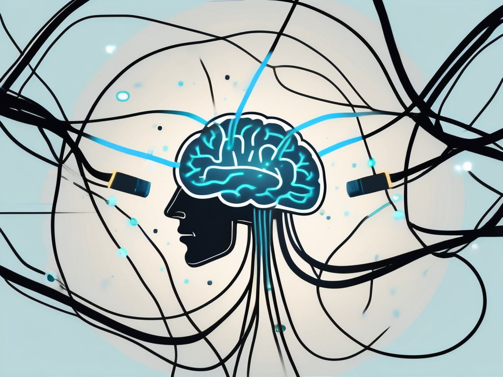 A brain with highlighted areas