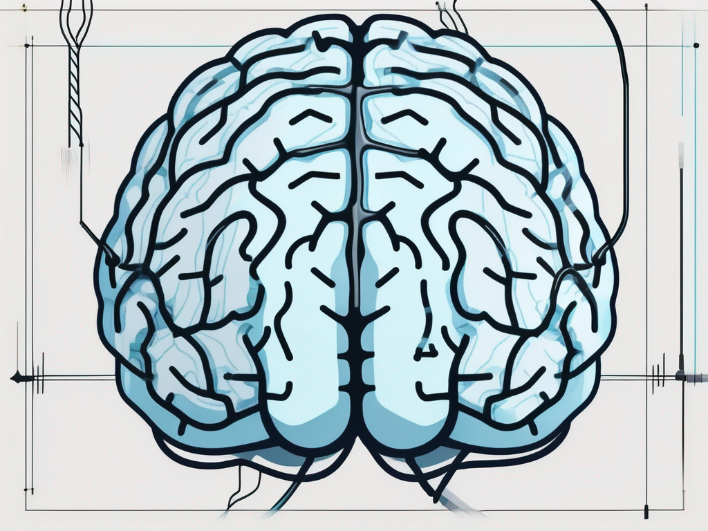 A brain with highlighted areas