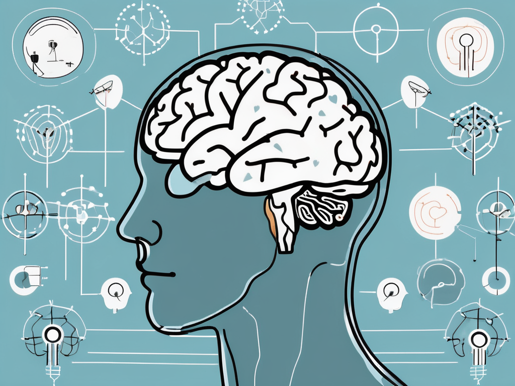 A brain with different areas illuminated