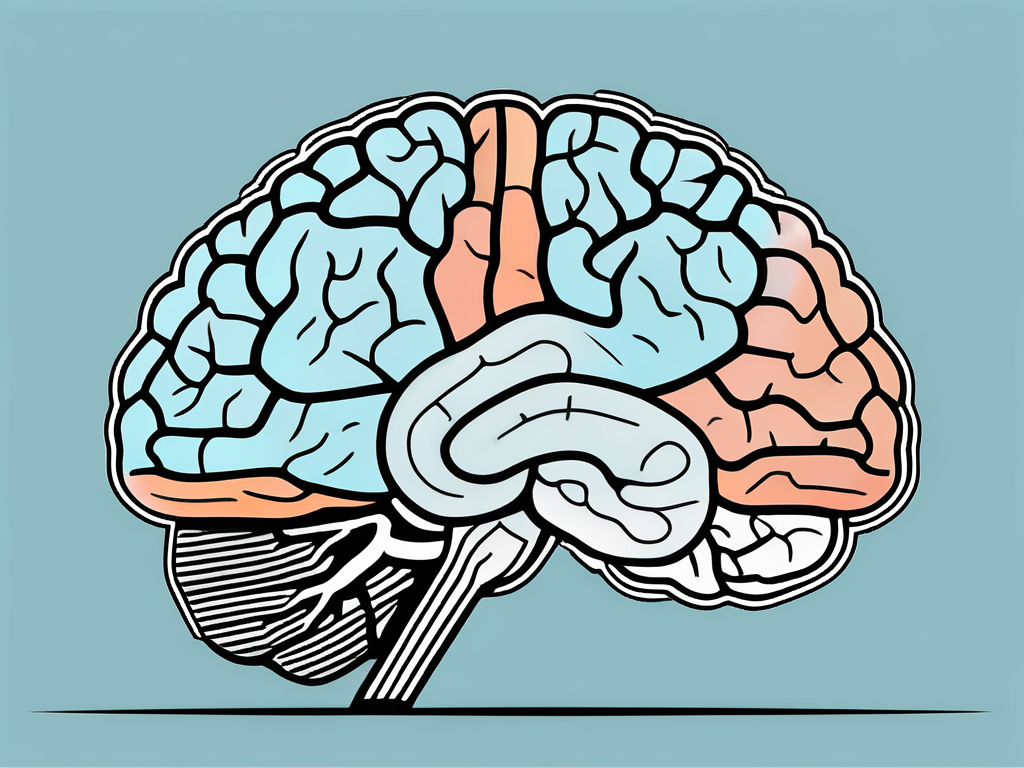 A human brain with highlighted areas to represent the parts typically targeted by deep brain stimulation