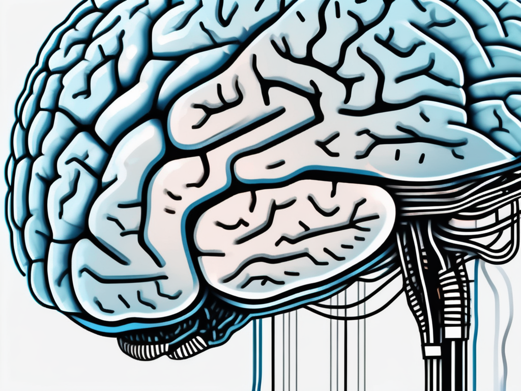 A brain with small electrical impulses highlighting the deep regions