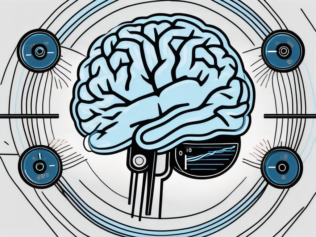 A brain illuminated with electricity