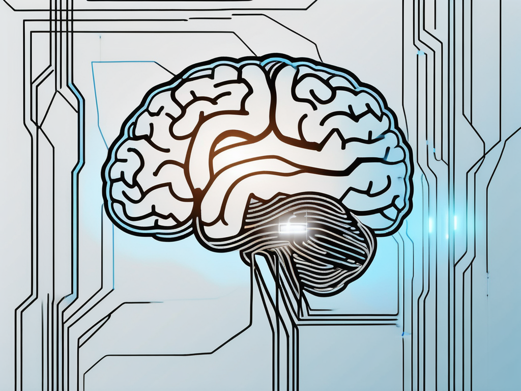 A human brain with visible electrical impulses