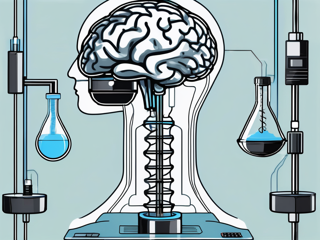 A deep brain stimulation device connected to a power source