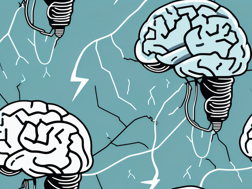 A brain connected to a transcranial direct current stimulation device