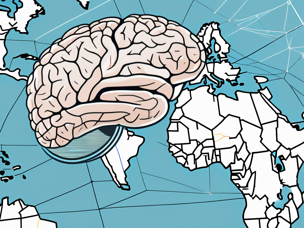 A human brain with highlighted areas