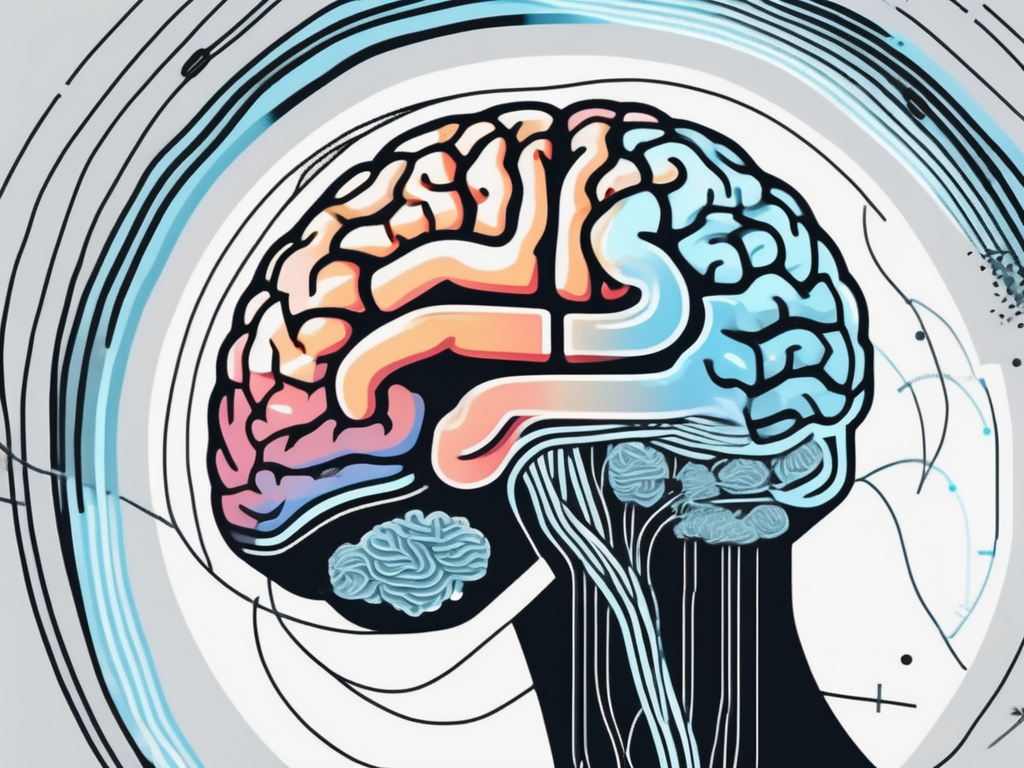 A human brain with different colored areas indicating the various regions