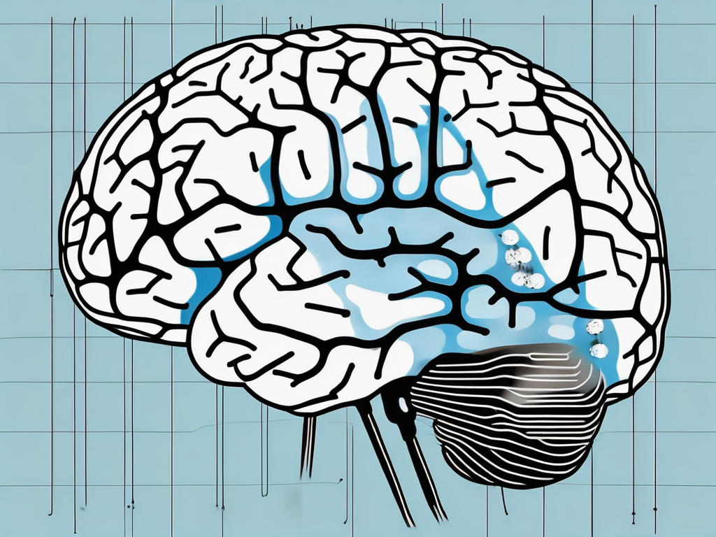 A brain with small electrodes implanted