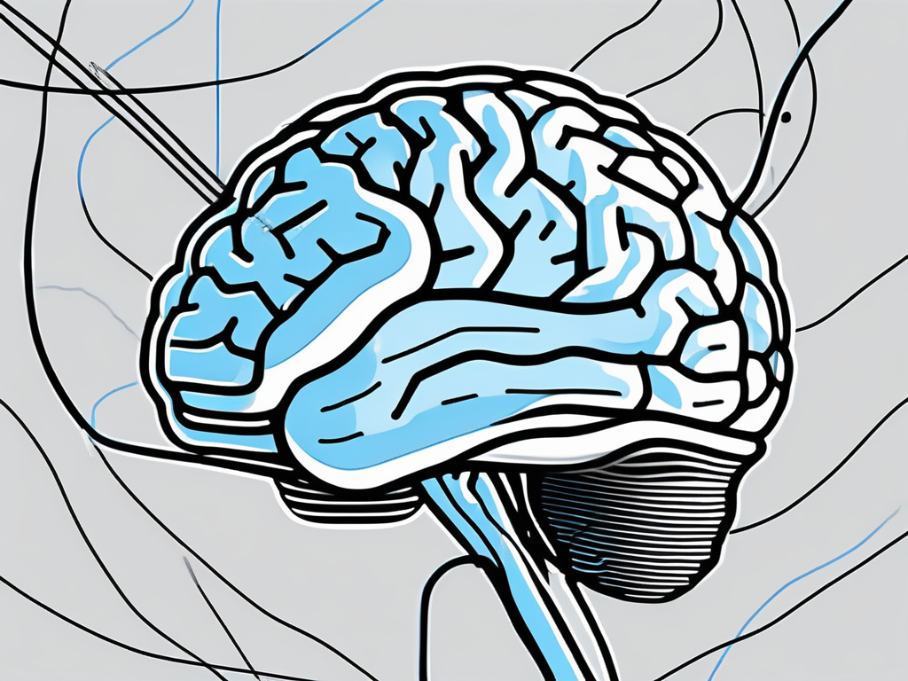 A brain with electrodes attached to it