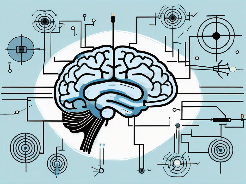 A human brain with various target areas highlighted