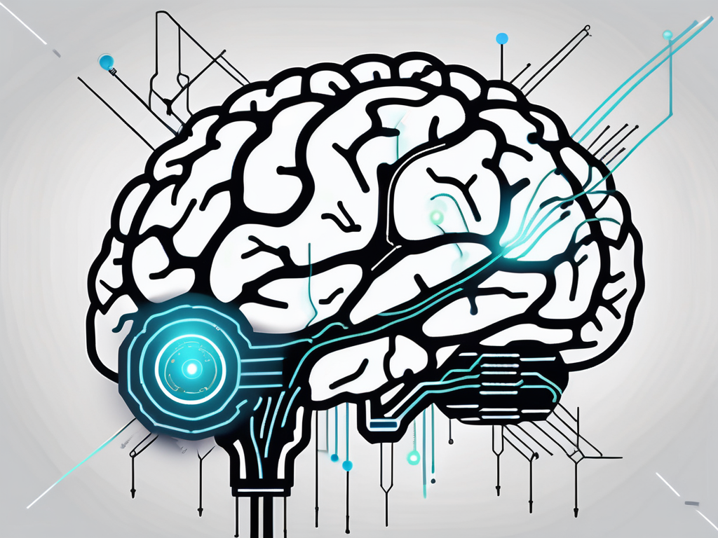 A brain with small electronic devices implanted