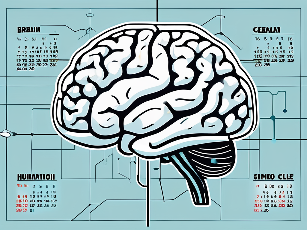 A stylized human brain with an embedded electronic chip