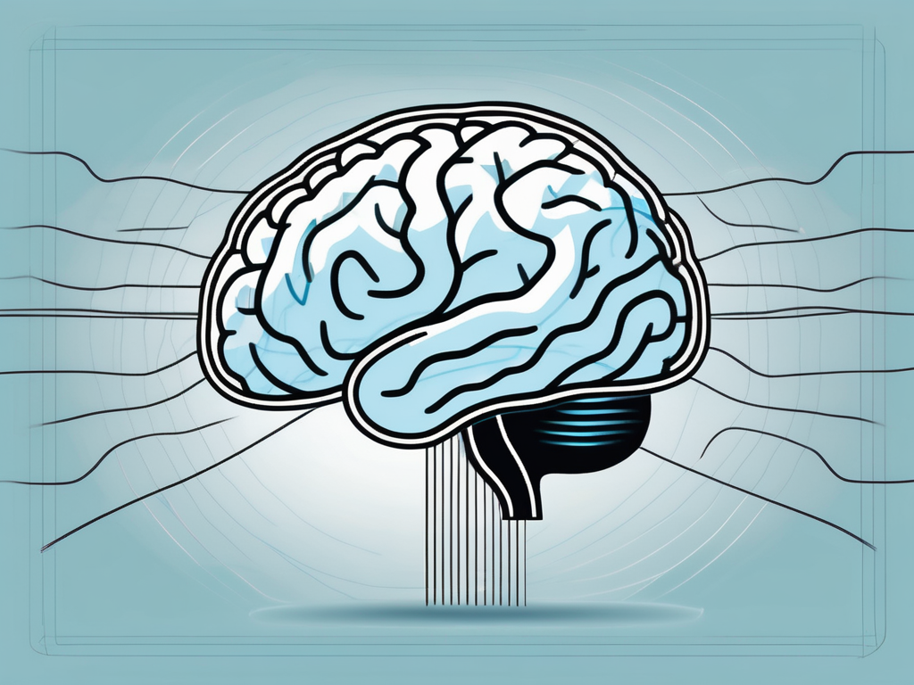 A brain with visible electrical waves surrounding it