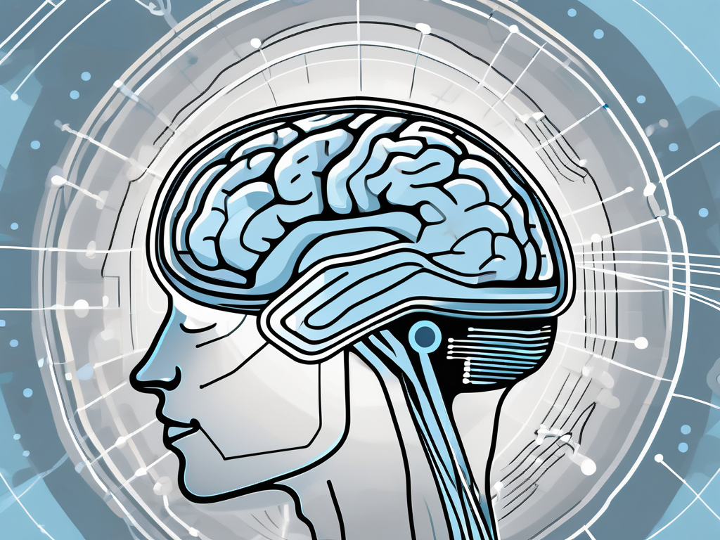 A detailed human brain with a highlighted region that symbolizes the area responsible for interpreting stimulation