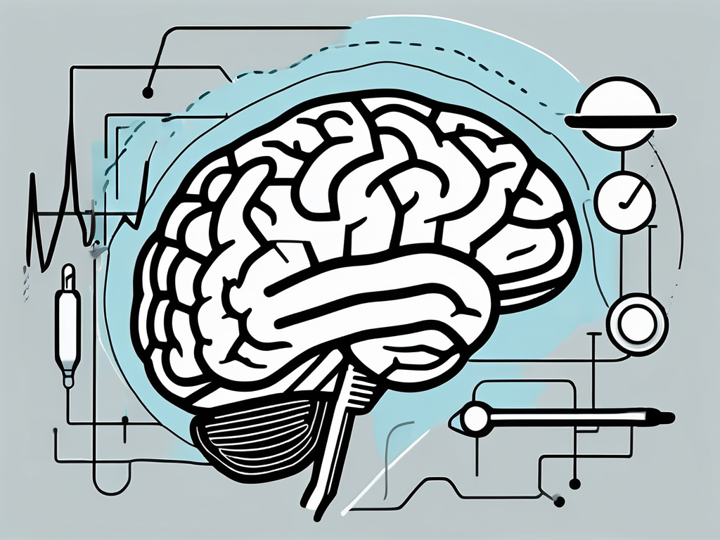 A brain with highlighted areas to signify stimulation