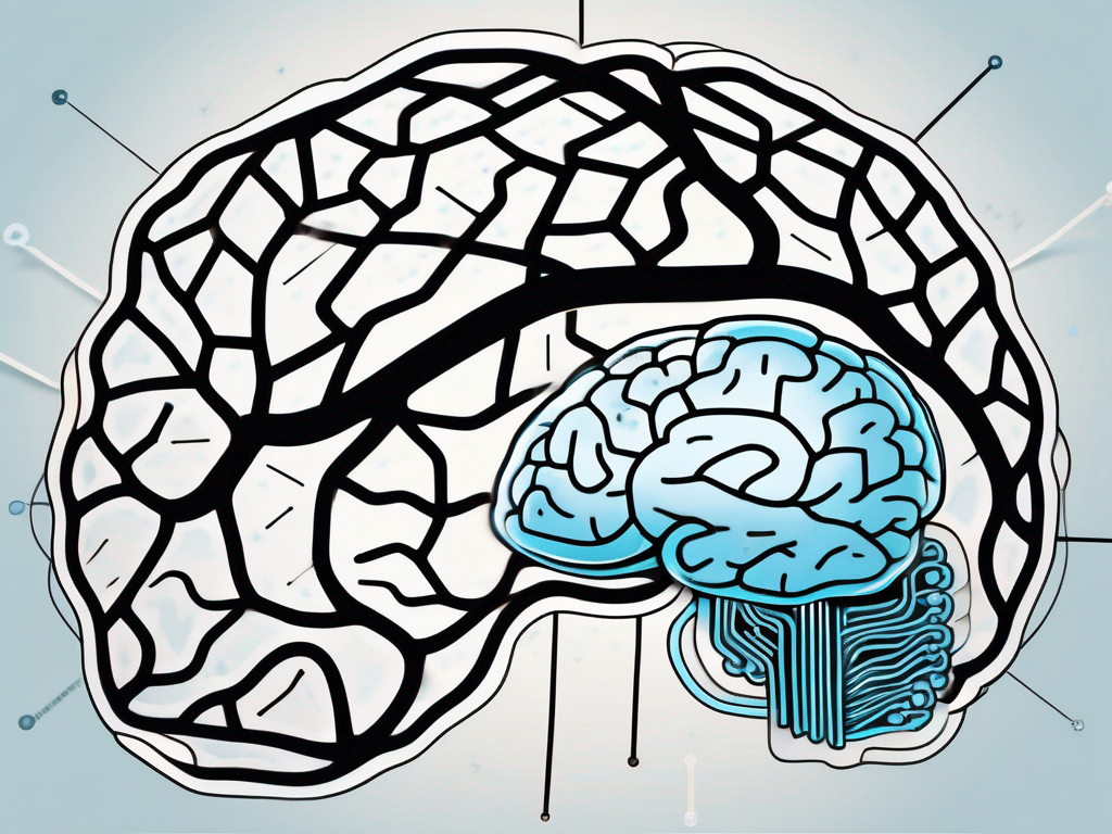 A stylized human brain