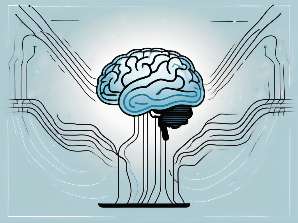 A brain with magnetic waves emanating from a device hovering above it