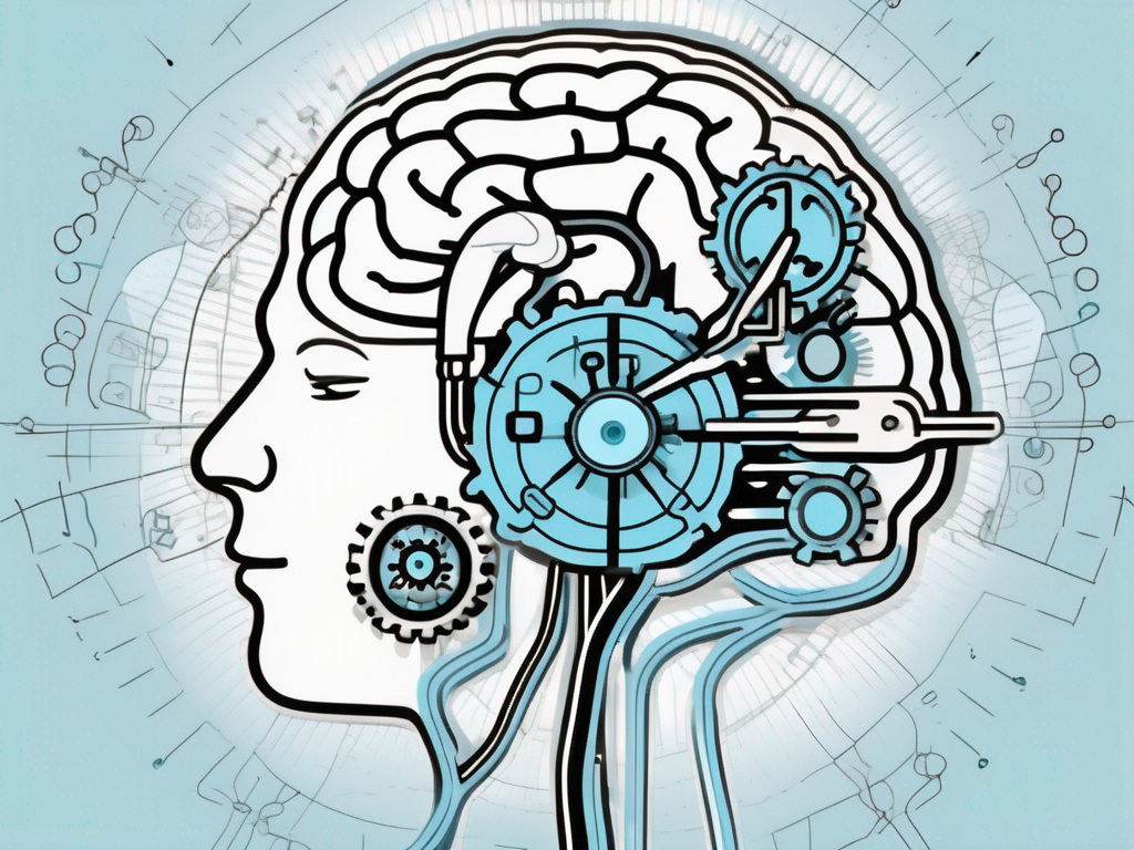 A brain with highlighted areas indicating the regions targeted during deep brain stimulation