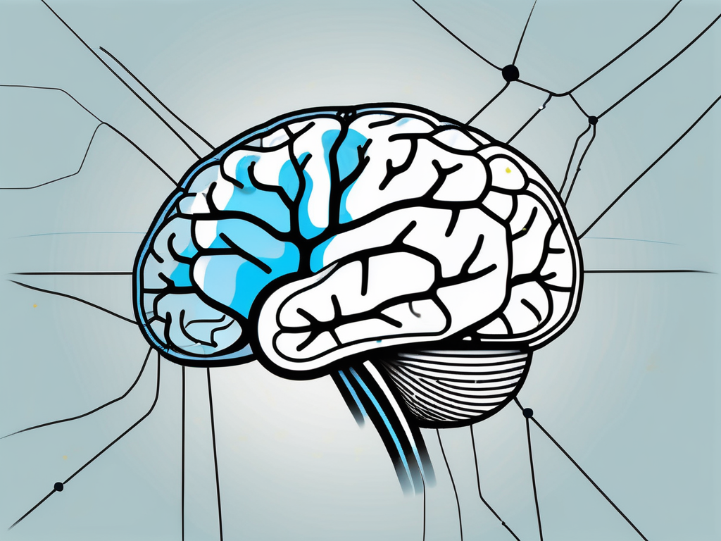 A brain with highlighted areas being targeted by electrical impulses