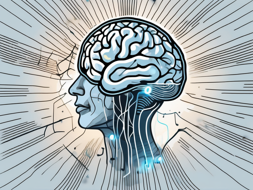 A human brain with the sensory cortex highlighted or illuminated